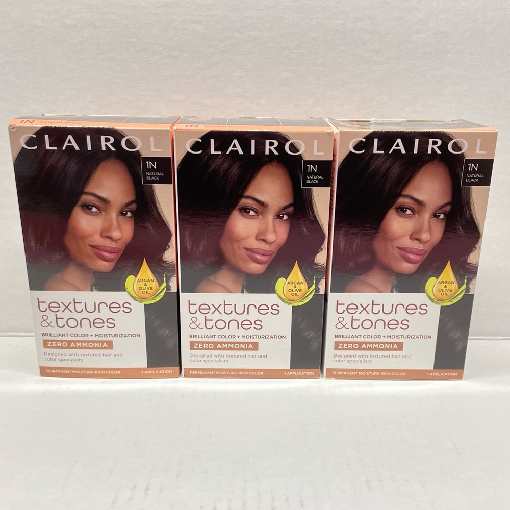 🔮$8🔮 Clairol Natural Black 1N Textures and Tones bundle of 3, permanent
